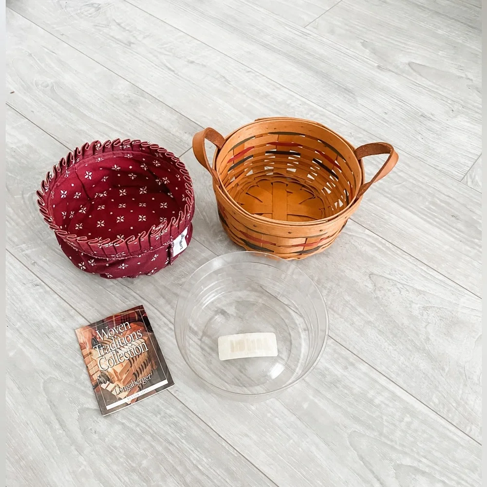 Longaberger Small Button Basket with Liner and Protector
